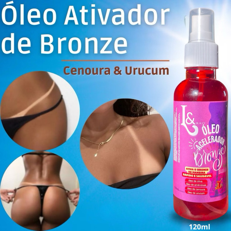 Óleo Acelerador E Ativador De Bronze Para Marquinha De Fita Biquíni – LEBeauty