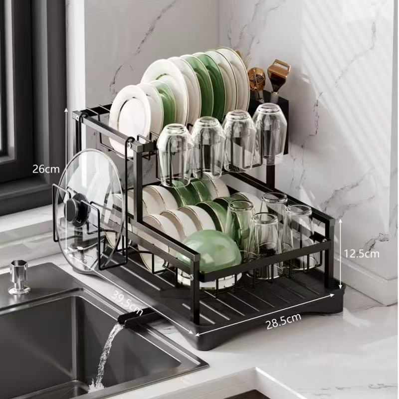 Escorredor de Louças Rack Aço Carbono Organizador Preto