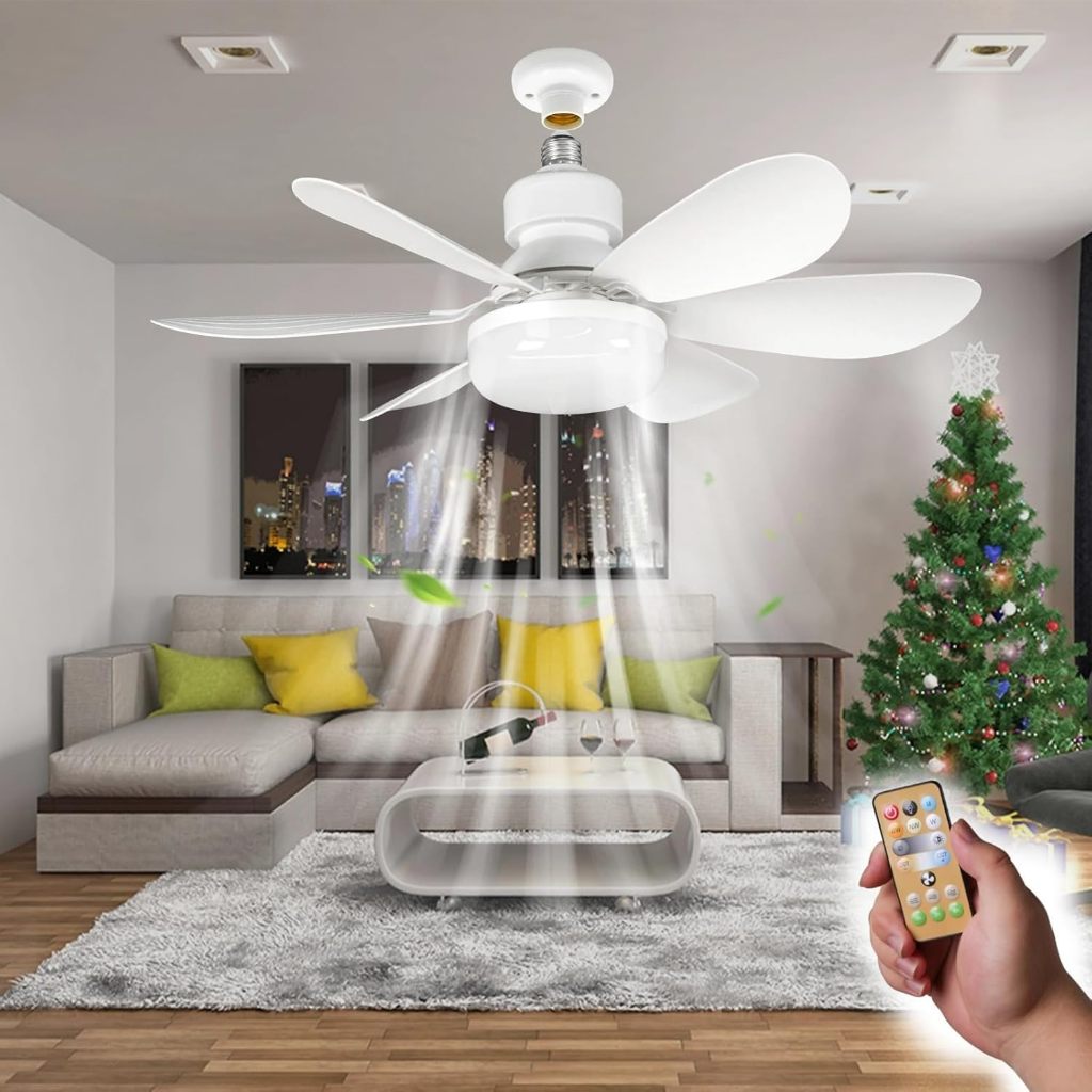 Lâmpada Ventilador De Teto Controle Remoto Ajustável Luz Silenciosa,110V-220V, E27