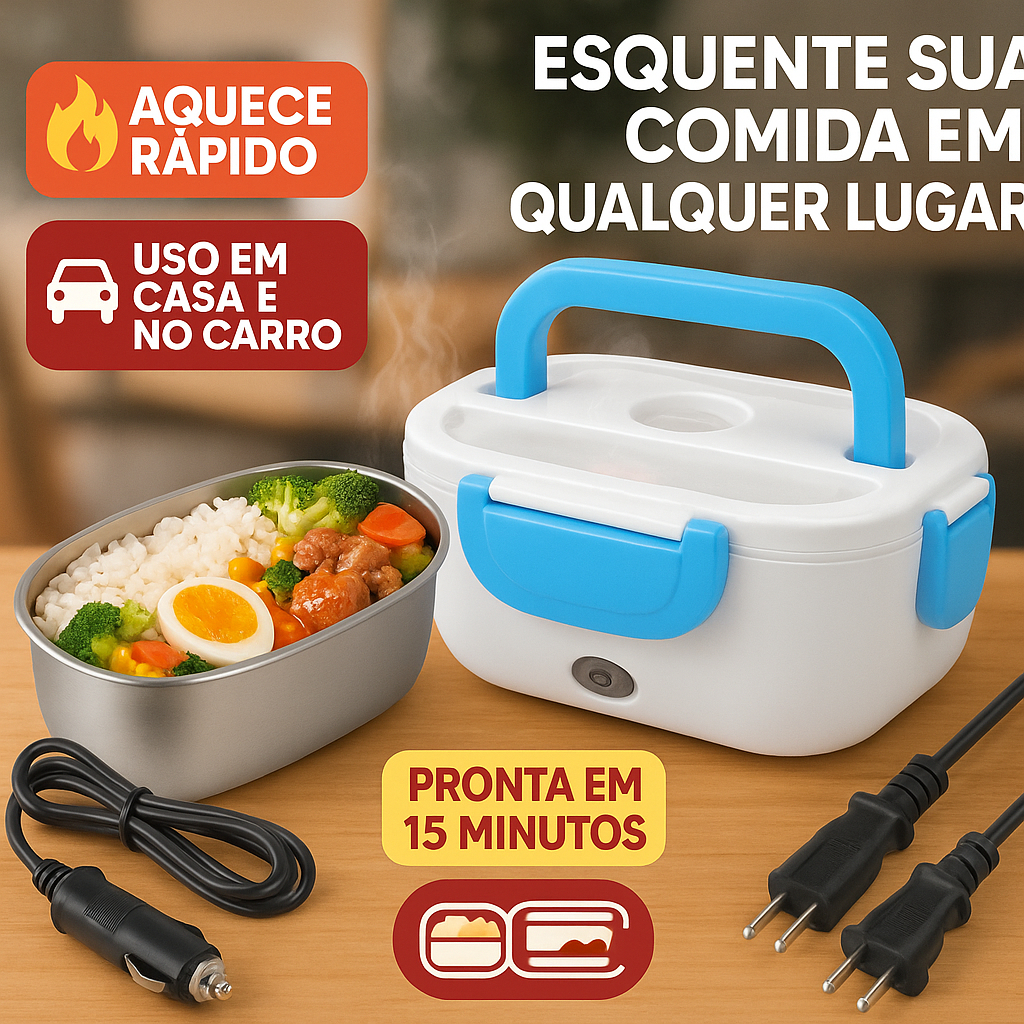 Marmita Elétrica Bivolt 1,5 L aquece rápido, portátil e perfeita para trabalho, carro e viagens