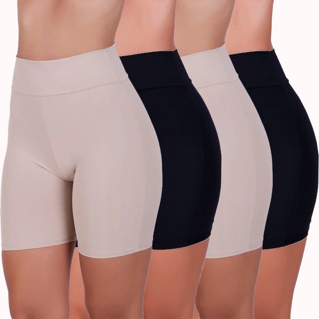 Kit Short Anágua Modeladora Cintura Alta Dupla Segunda Pele Térmica