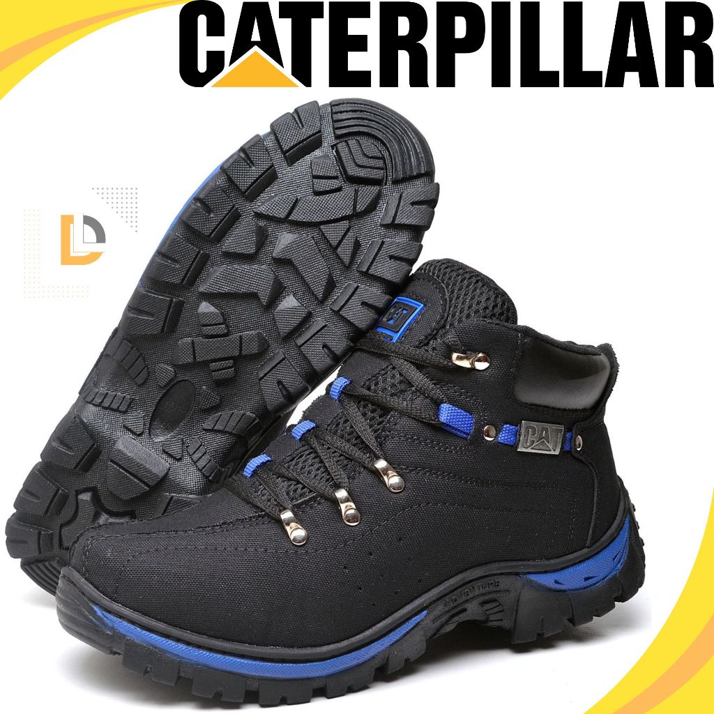 Bota Masculina Caterpillar Coturno Adventure  Bota Trabalho Lona Reforçada Sola Borracha