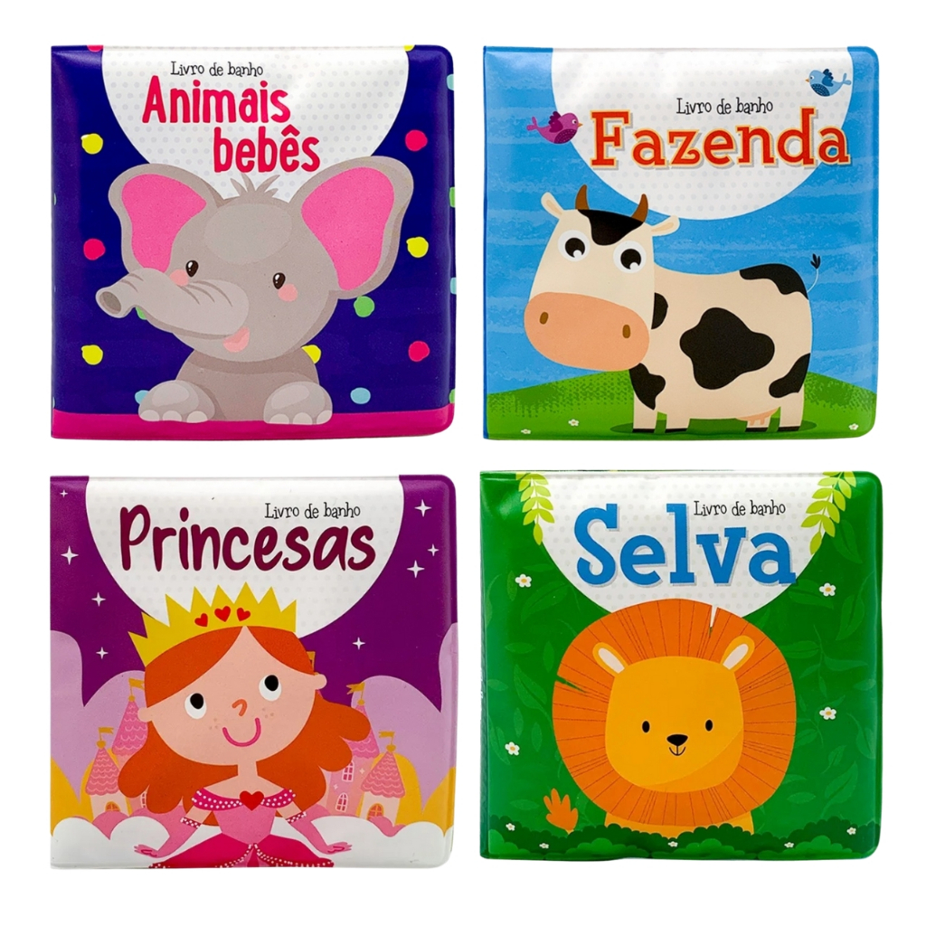 Livro de Banho do Bebê Livrinho Infantil Impermeável Brinquedo de Banho com Buzina