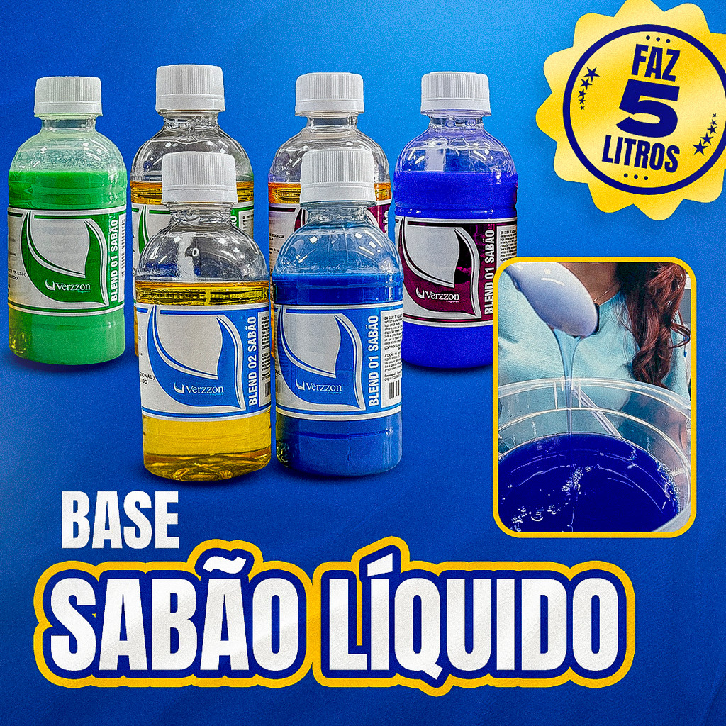 Base Concentrada VERZZON p/ Sabão Líquido  2 Frascos A+B (até 5L)