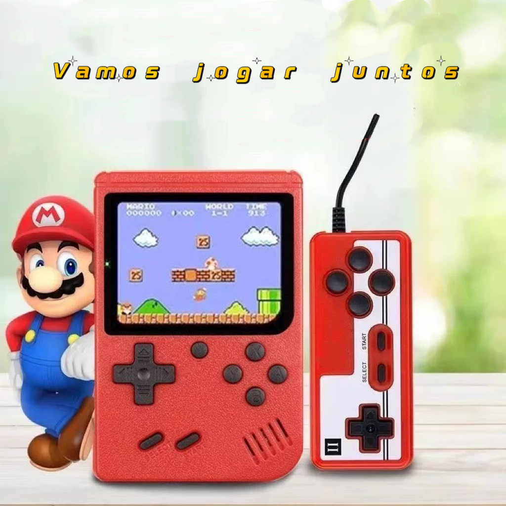 PROMOÇAOMini Vídeo Game Clássico 400 Jogos Mini 2 Player Com Controle–Cor Aleatório