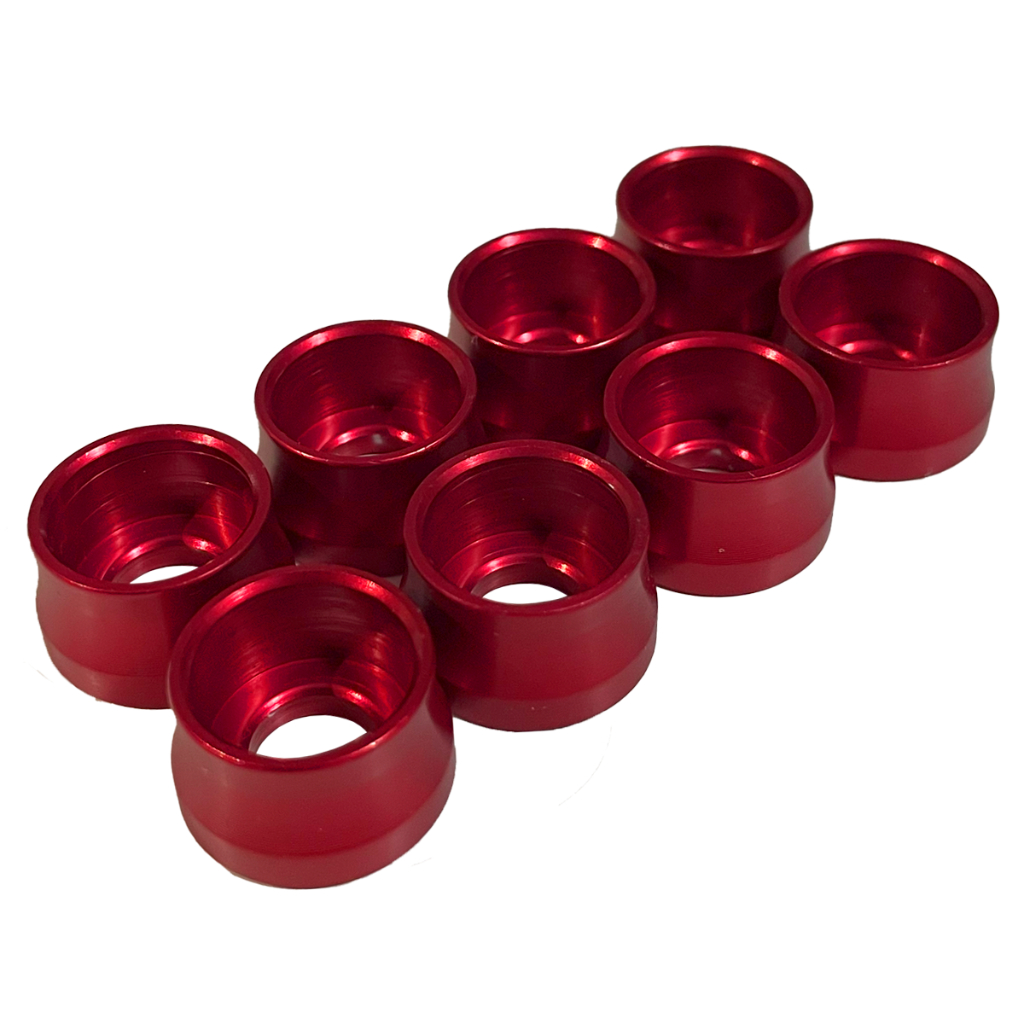 KIT ARRUELA ACABAMENTO ANODIZADA VERMELHO BRILHANTE M8