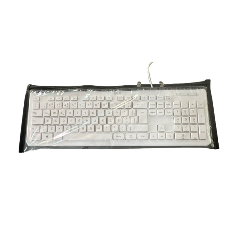 Capa plástica transparente protetora com zíper para teclado PC