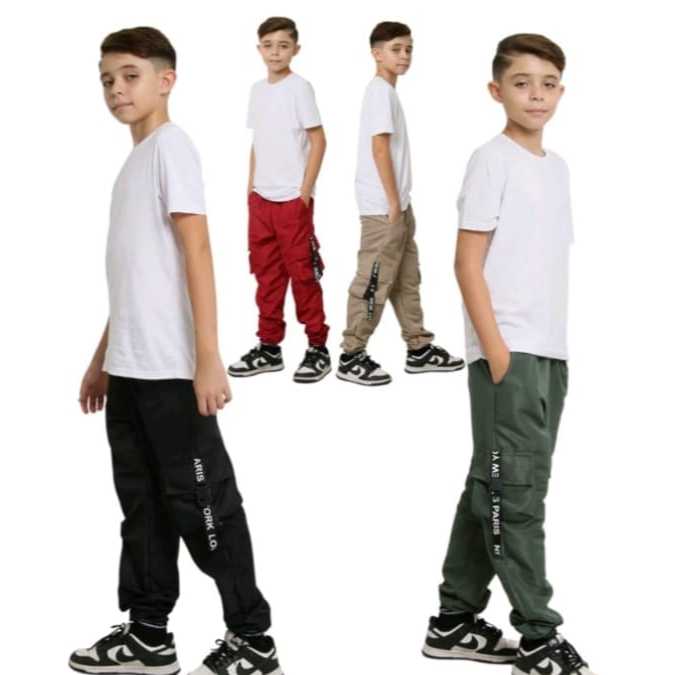 calça infantil juvenil menino jogger cargo blogue