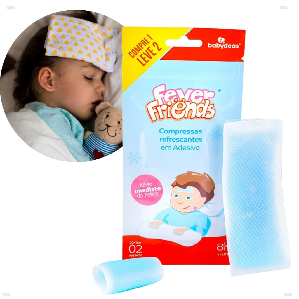Adesivo Compressa P/ Febre Bebê Xo Infantil Vacina Kit C/ 2