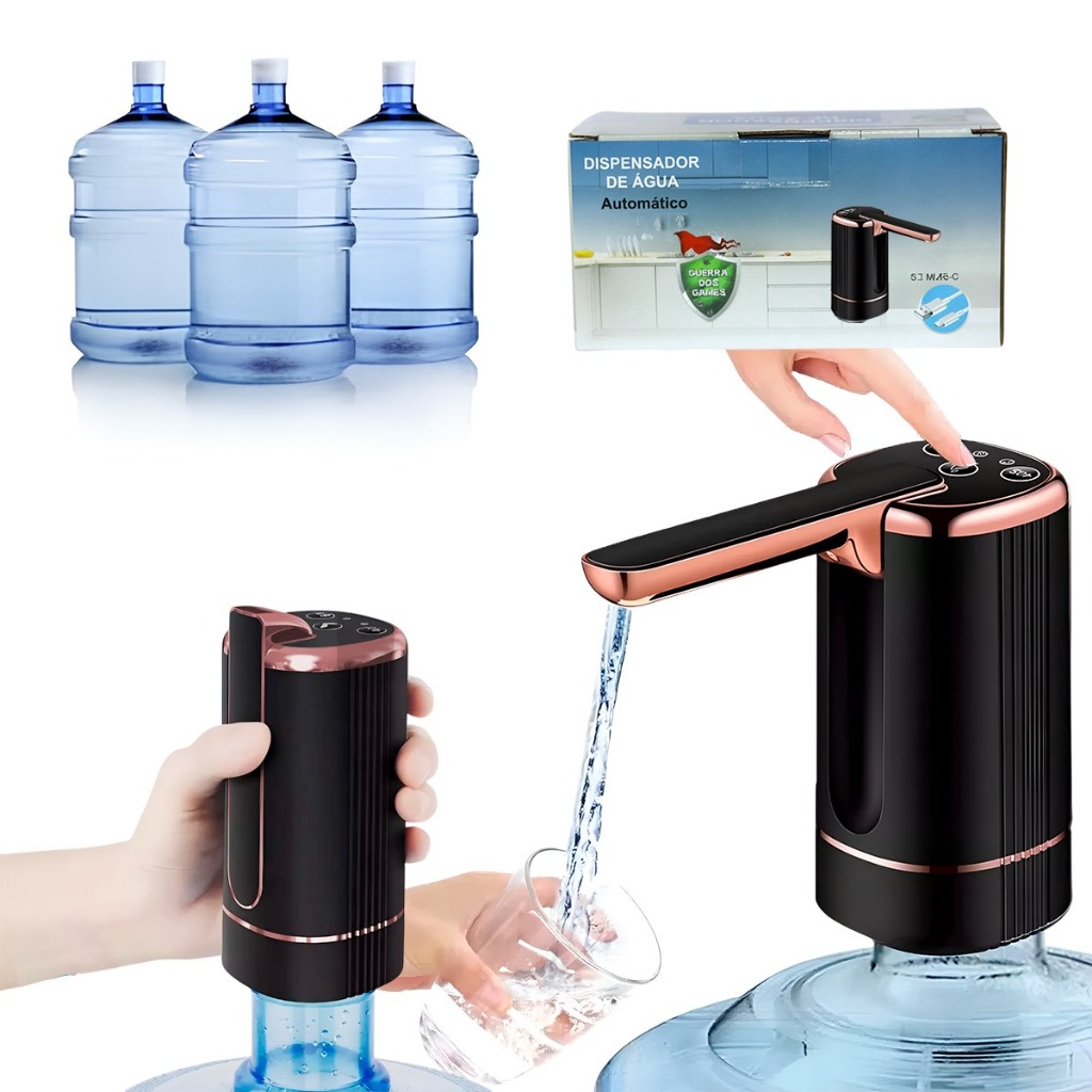 Bomba Elétrica Dispenser De Galão Universal Com Carregamento USB Para Galão Garrafão De Água luxo