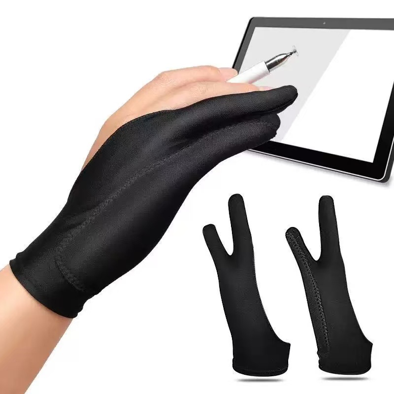 Luva Anti-Touch De Mão Dois Dedos Para Pintura Tablet Digital Board Tela Touch Desenho