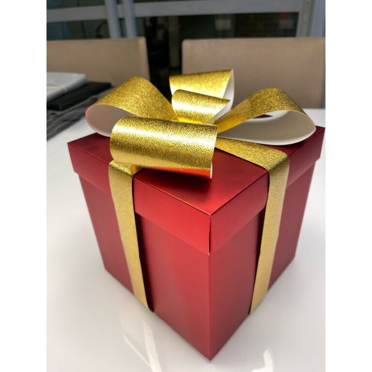 Caixa de Presente com Laço Montável Acabamento B