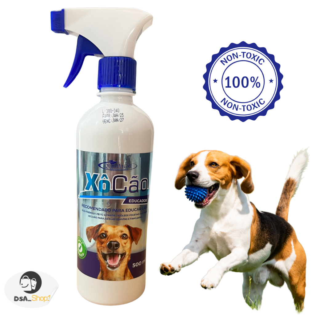 Xó Cão Repelente Educador Afasta Cachorro 500 ml p/ Cães afastador Natural e Não Tóxico
