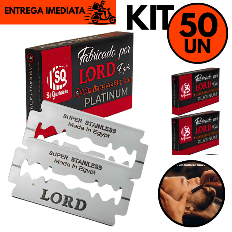 Kit 30 Lâmina Para Barbear LORD PLATINUM Profissi