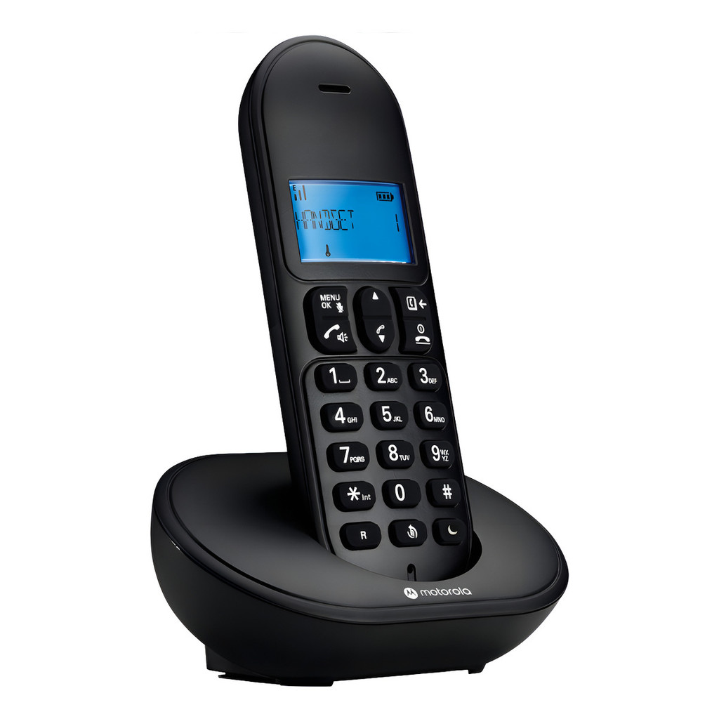 Telefone Sem Fio Motorola com Identificador de chamadas e Viva-Voz Preto – MT150