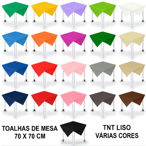 kit 5 /10/20 Toalhas de Mesa TNT 70x70cm Descartá