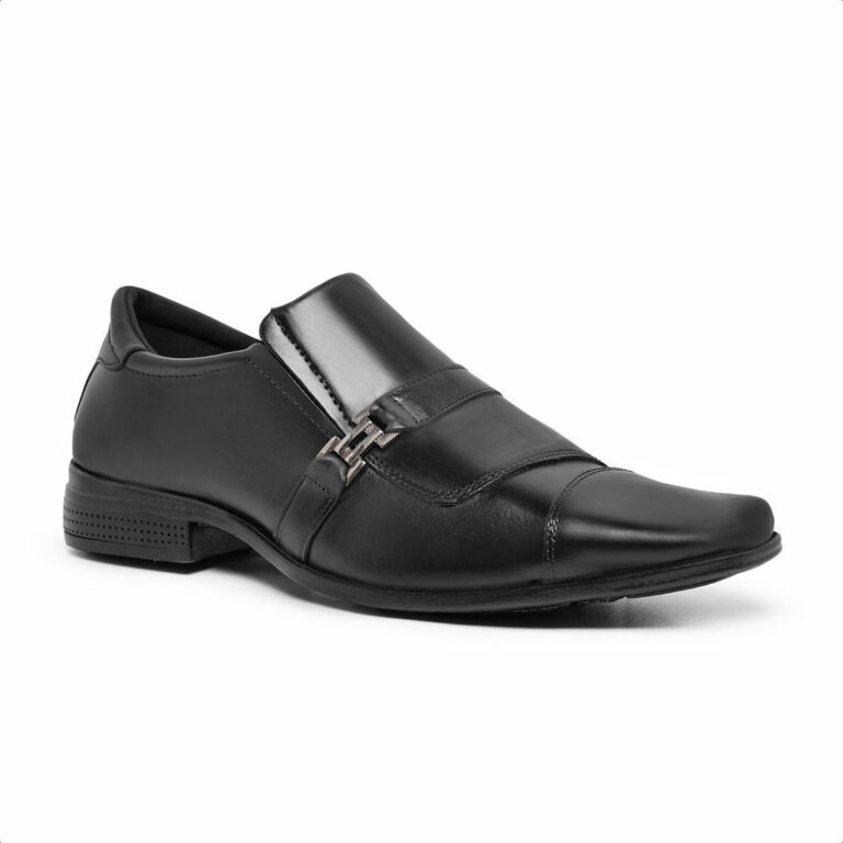 Sapato Social Masculino Calce Fácil Metal Costura