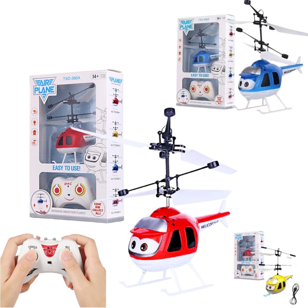 Helicóptero Com Controle Remoto e Sensor de Mão USB Recarregável