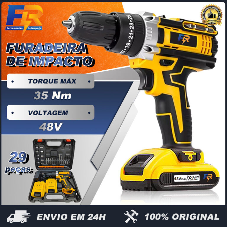 Parafusadeira Furadeira de Elétrica Sem Fio Impac
