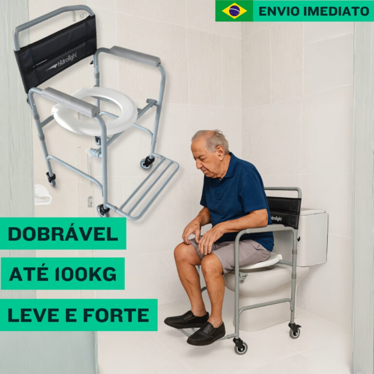 Cadeira de Banho para Idoso Dobrável Desmontável