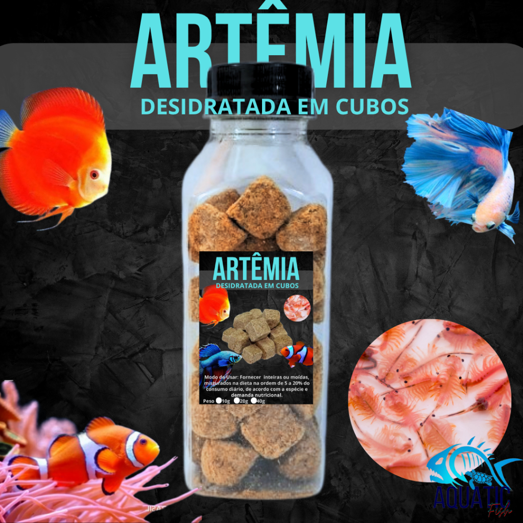 Artemia Liofilizada Desidratada Alimento Natural Para Peixes de Água Doce e Salgada – 100% Natural