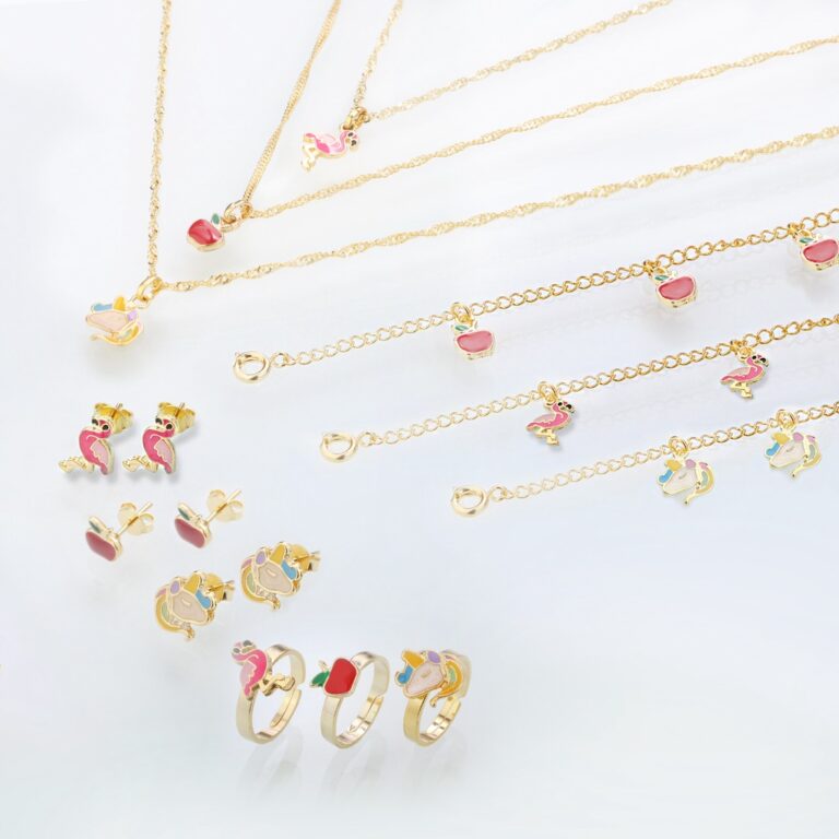 Kit de 3 Semijoias Infantis Maçâzinha, Flamingo 