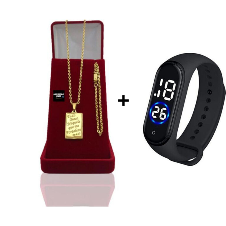 Corrente Masculina Infantil Cadeado Banhado Ouro 2