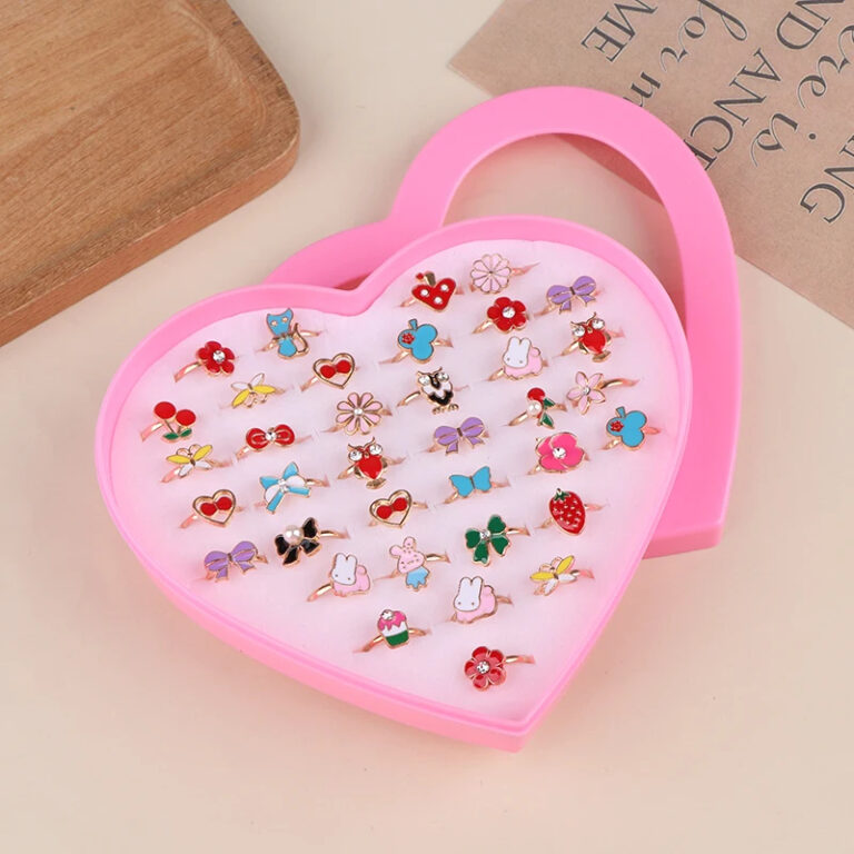 36 Anéis Infantil  Menina + Caixa Coração / Aju