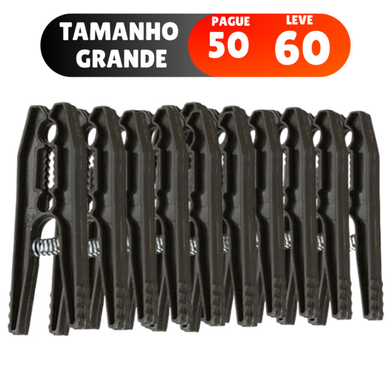 Kit 60 Prendedores De Roupas Grande Varal Pregador