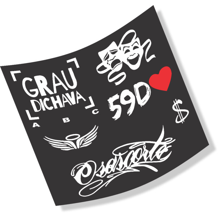 Kit 06 Adesivos GRAU DICHAVA, 59D, CHORA AGORA RIR