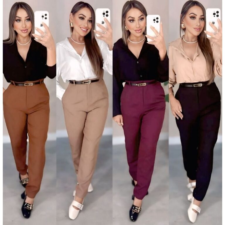 CALÇA FEMININA ALFAIATARIA ACOMPANHA CINTO CINTUR