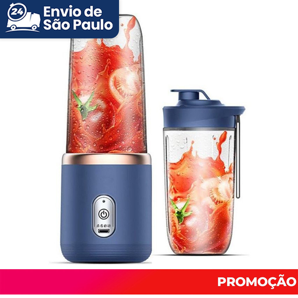 Mini Liquidificador Portátil Elétrico 400ML com 6 Lâminas, Espremedor de Suco, Alimentos, Misturador