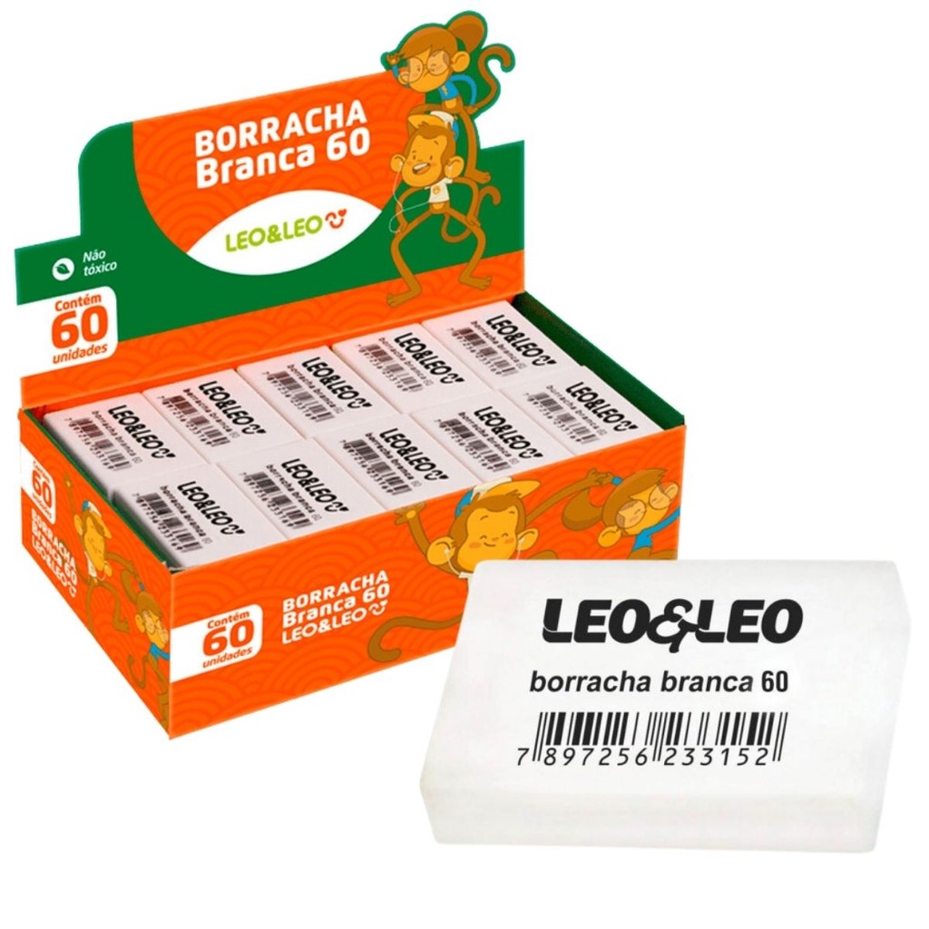 60 Borrachas Brancas N.60 Atacado Volta As Aulas Leoeleo