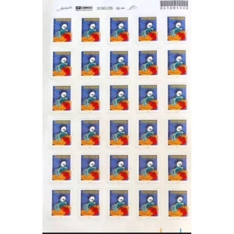 Selo Costureira (1 folha com 30 selos)