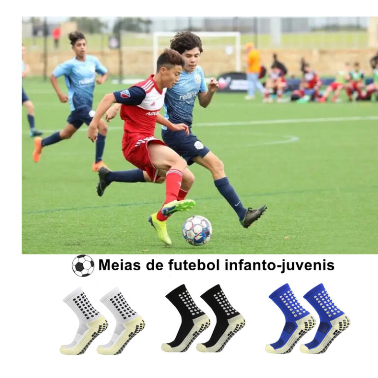 Jcolour Kit 6 Meias de Futebol Antiderrapante Infa