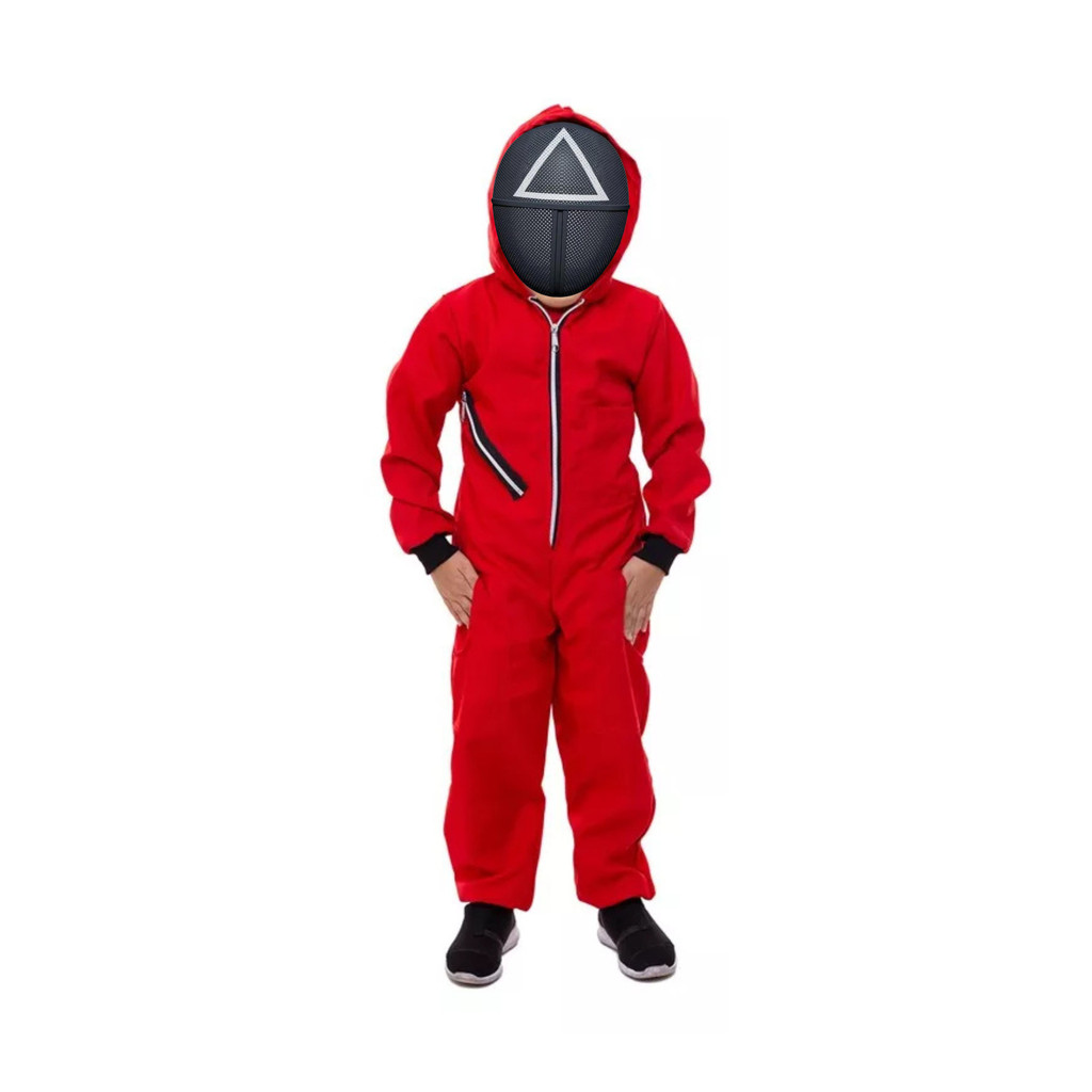 Fantasia do Round 6 Infantil Unisex Cosplay com Mascara