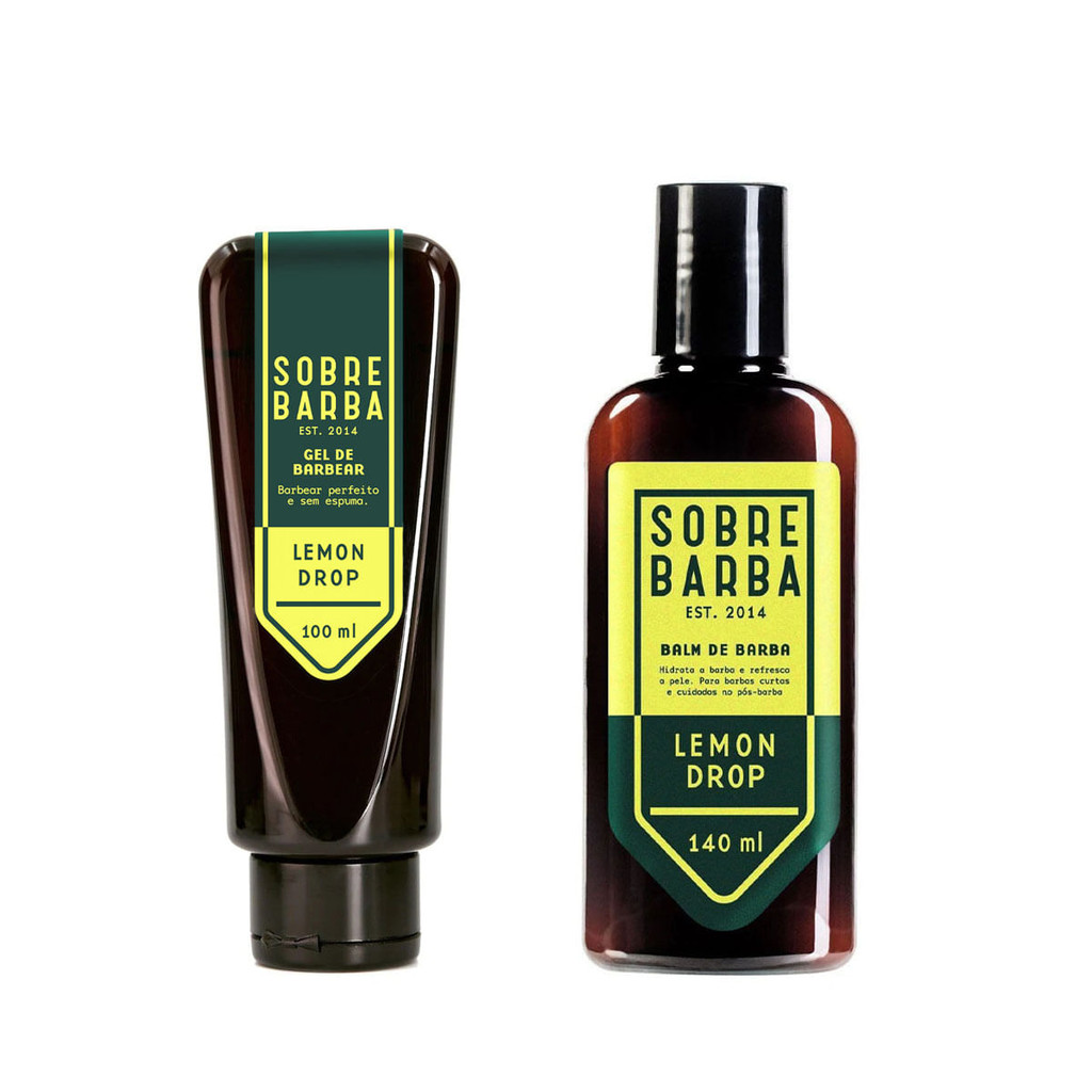 Kit Sobrebarba – Gel de Barbear e Balm de Barba – Lemon Drop