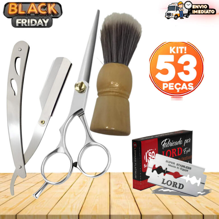 Kit Barbeiro Profissional  Navalhete, Tesoura, Pin
