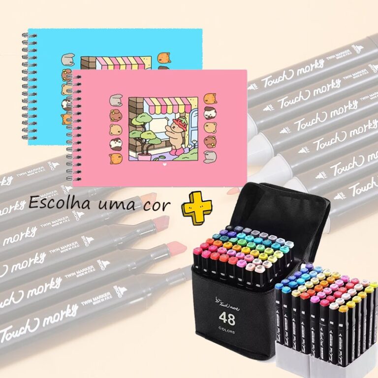 Kit Livro De Colorir Capa  50 Páginas  + Dura Can