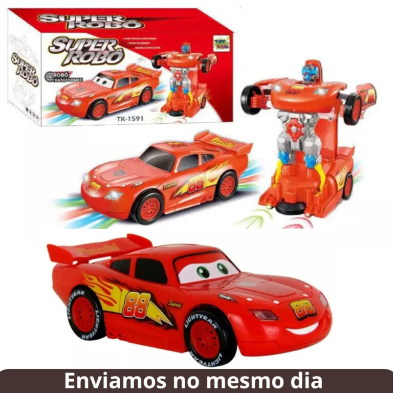 Carrinho Mcqueen Vira Robô Musical Com Luz e Som