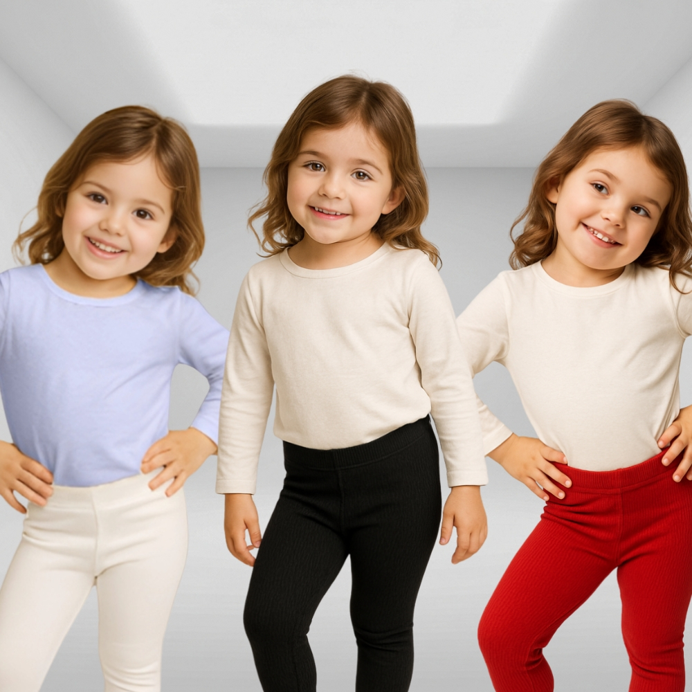 KIT 2 Calça Legging Infantil Feminina Ribana
