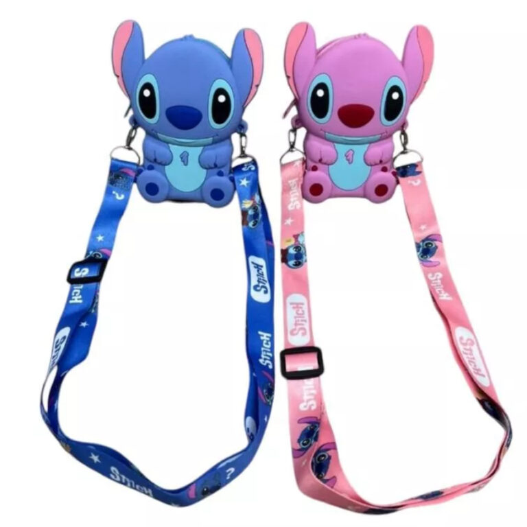 Bolsinha de Silicone Stitch e Angel | Fofa, Compac