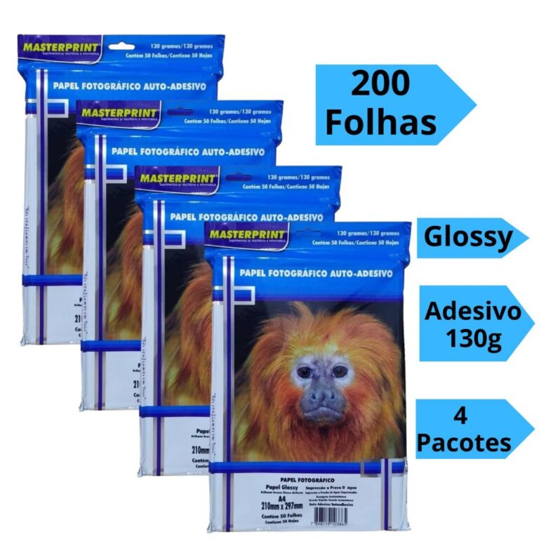 Papel Fotográfico Adesivo 130g A4 Glossy Brilhoso