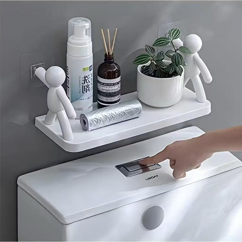 Kit Suporte Plástico Com Adesivo Decoração Para Sala Cozinha Banheiro Prateleira Organizador Sem Fur