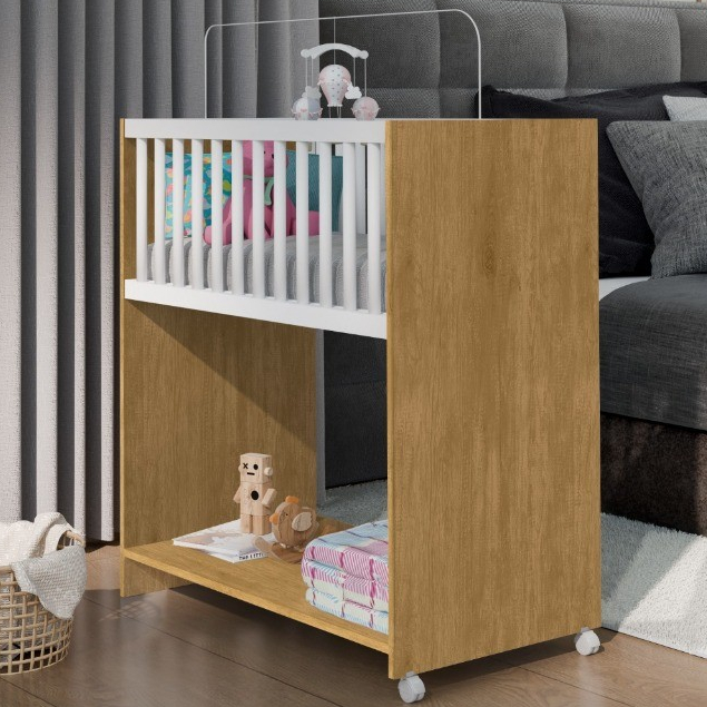 Mini Berço com Colchão 2 em 1 Compacto unisex pa