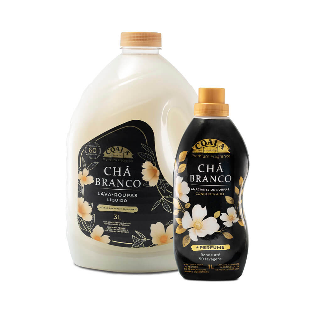 Kit Coala Laundry Chá Branco – 1 lava Roupas 3L +1 Amaciante1L