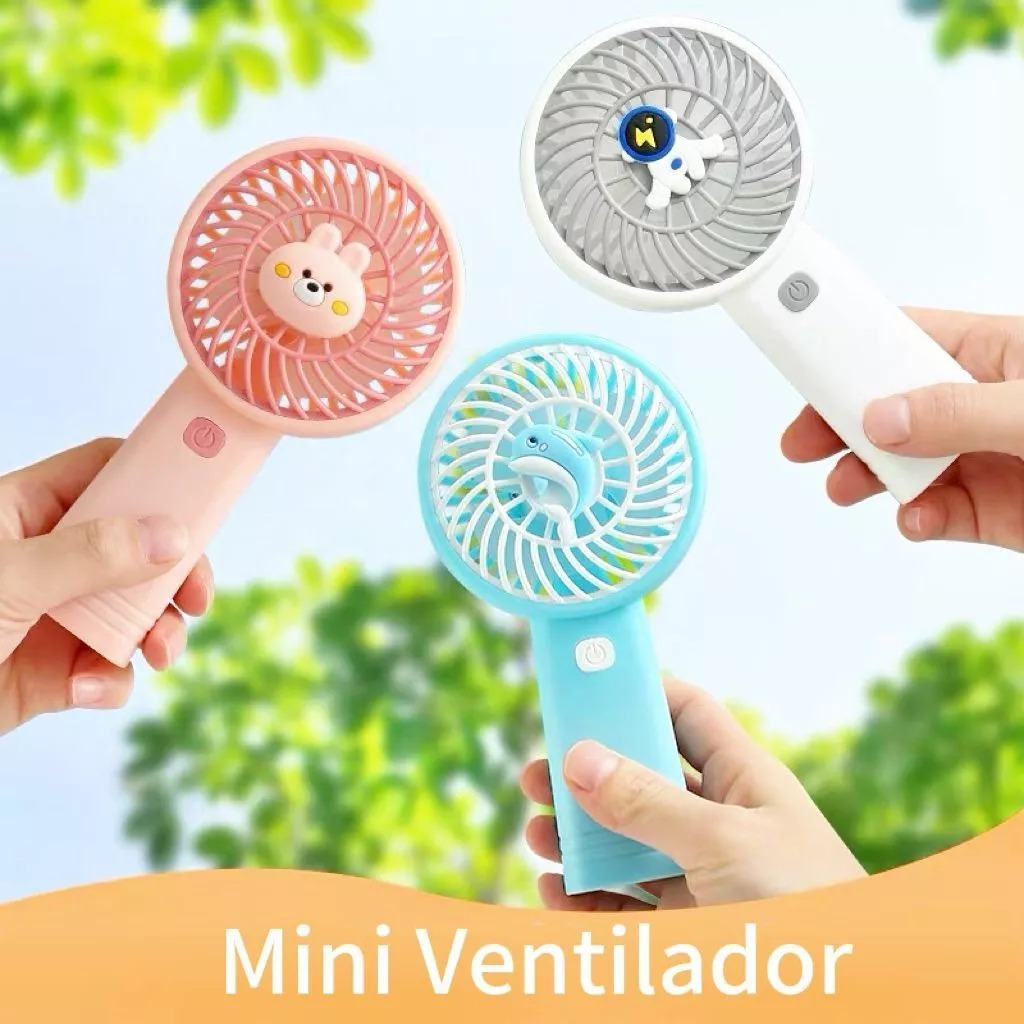 Mini Ventilador Portátil De Mão, Ventilador Mini De Mesa Recarregável Por Usb Com Vento Forte -Prese