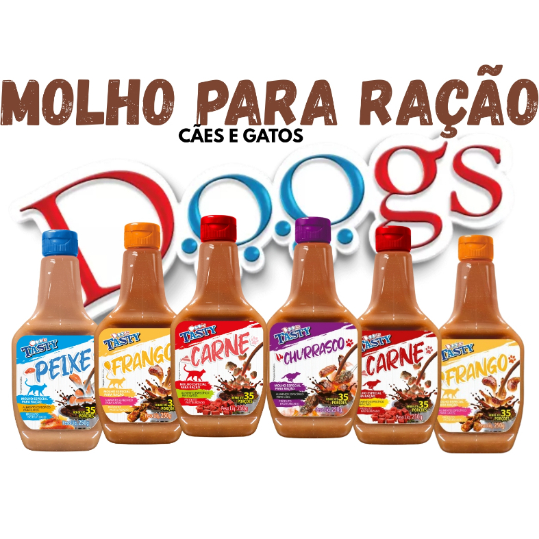 Molho Para Ração Gato 5 Unidades Cachorro Molho Especial para raçao Pet 250g – DOOGS