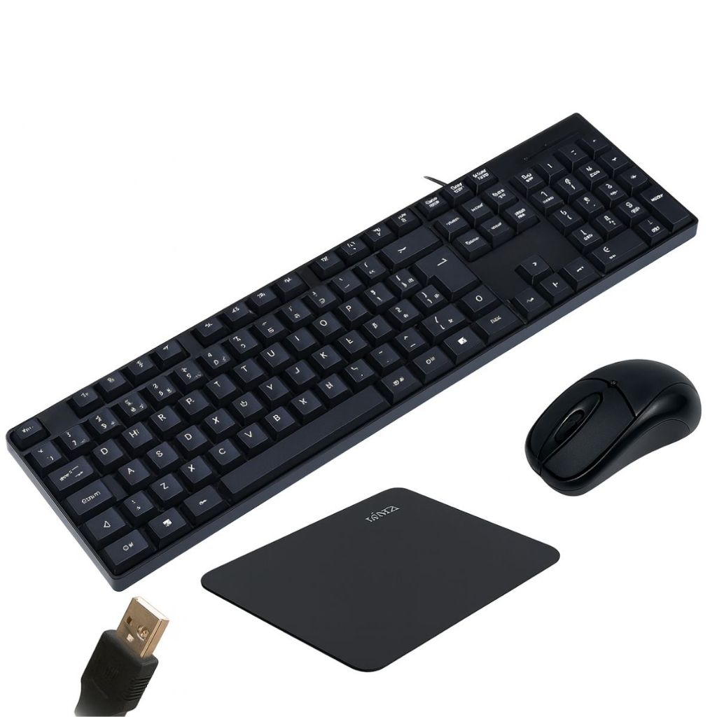 Kit Teclado mouse mousepad com fio usb pc notebook computador