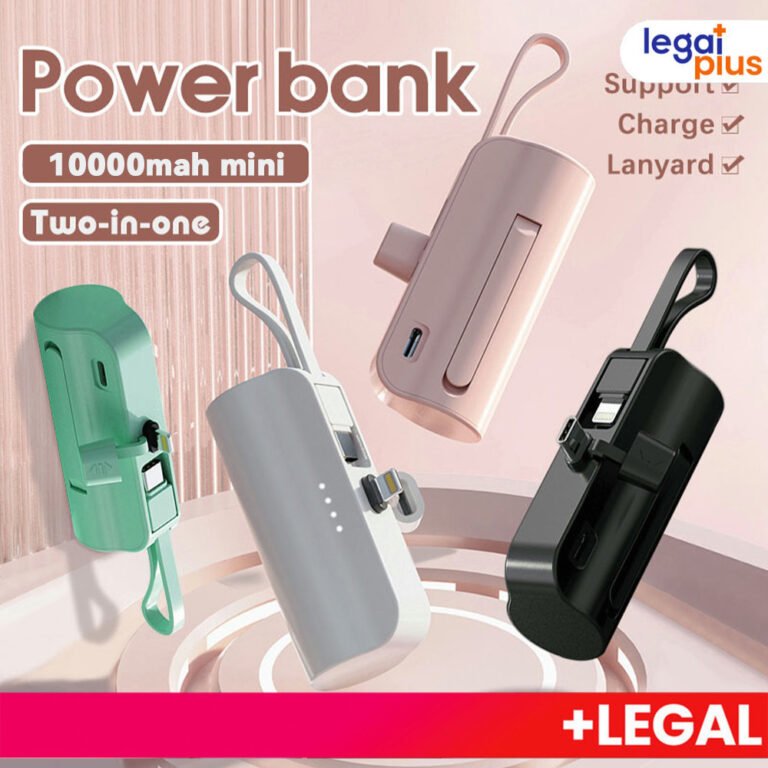 Carregador Portátil Mini 10000mAh com Recarga Sem